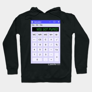 pwnstar left front breast - YOU GOT PWNED Calculator Window - ©pwnstar 2023 reverse Hoodie